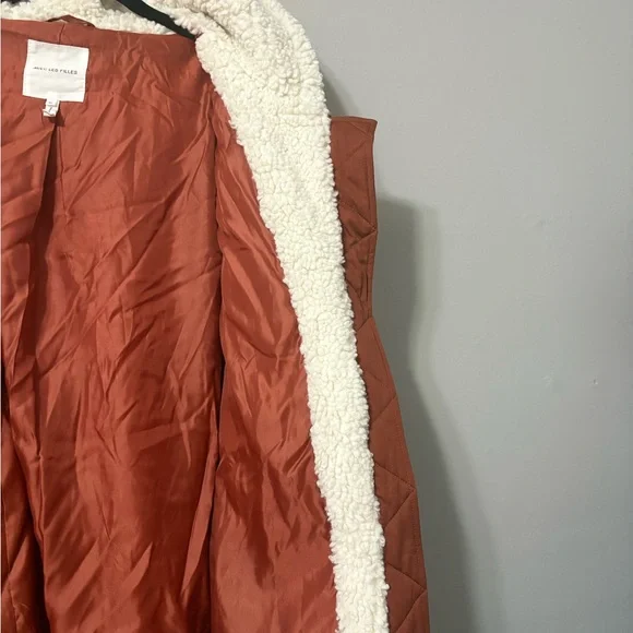 Avec Les Filles Rust Puffer Coat with Sherpa Hood - Picture 3 of 9